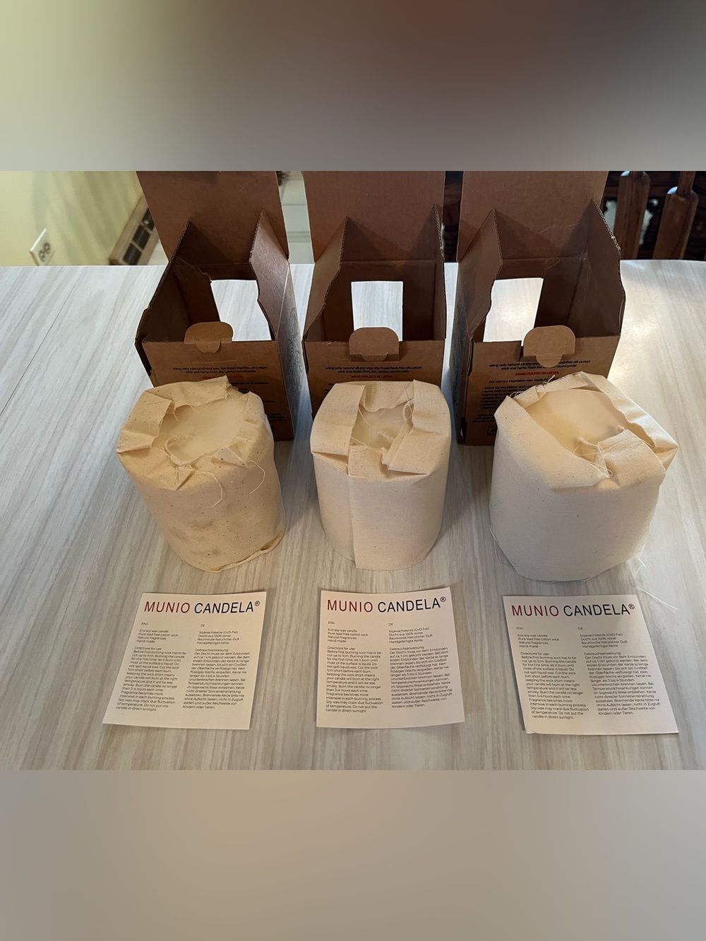 Trio of The Munio Wildflower Pillar Candles